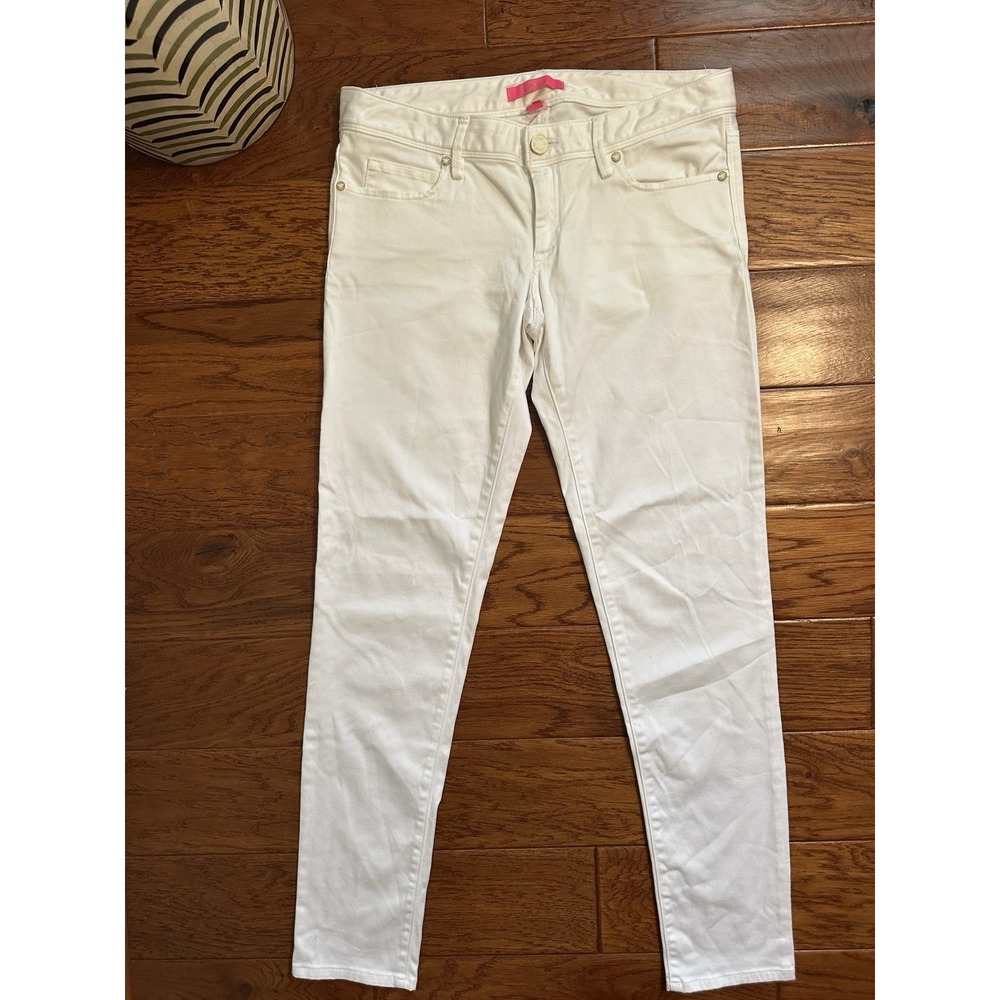 Lilly Pulitzer White Stretch Skinny Ankle Denim Jeans Pants Womens Size 8